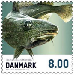 Frimärken Danmark Matfisk Torsk