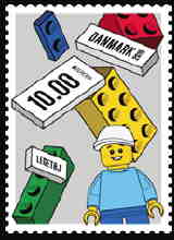 Danmark frimärke Lego-klossar