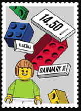 Danmark frimärke Lego-klossar