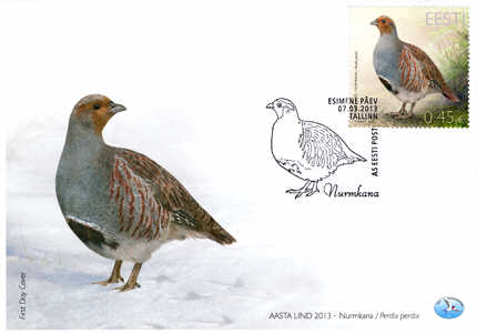 Estland fdc 20130307 Årets fågel Rapphöna