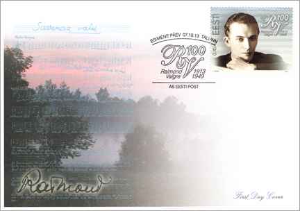 Estland fdc 20131007 Raimond Valgre