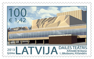 Lettland frimärken 20130215  Dailes Theater