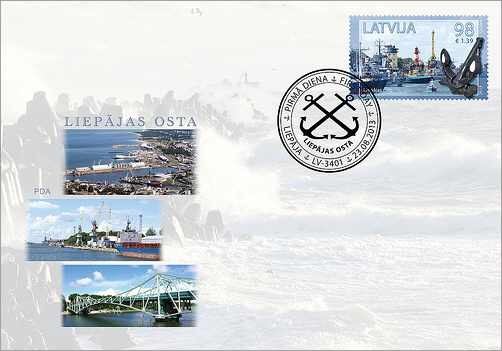 Lettland FDC 20130823 Hamnen i Liepaja