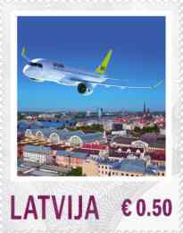 Lettland frimärken 20140228 Air Baltic