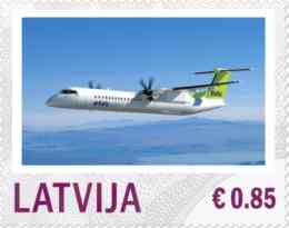Lettland frimärken 20140228 Air Baltic, Bombardier Q400 NextGen