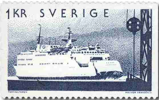 >Sverige 1974. Tågfärjan M/S Skåne