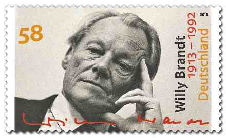 Tyskland frimärken 20131102 Willy Brandt 100 år